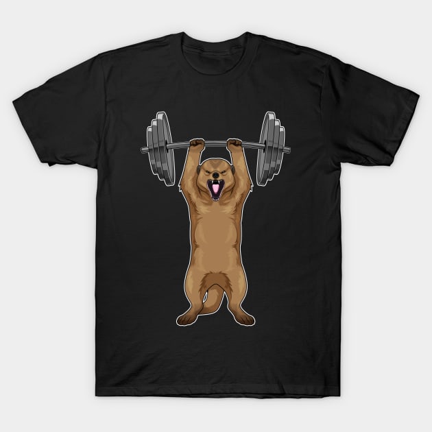 Meerkat Bodybuilding Barbell T-Shirt by Markus Schnabel